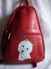 Piel Leather Women's Backpack Red Size OSFA West Highland White Terrier