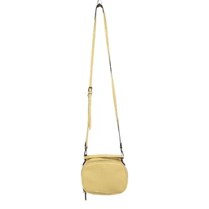 Tahari Crossbody Bag Pale Yellow Glossy Adjustable Removable Strap Small Purse - Picture 1 of 15