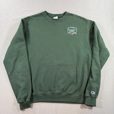 VTG Champion Ohio Bobcats Pullover Sweatshirt Mens Medium Green - Image 1 of 4