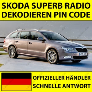 ✅SKODA SUPERB RADIO DEKODIEREN PIN CODE BOLERO DANCE SWING STREAM RNS RCD NAVI✅ - Bild 1 von 3