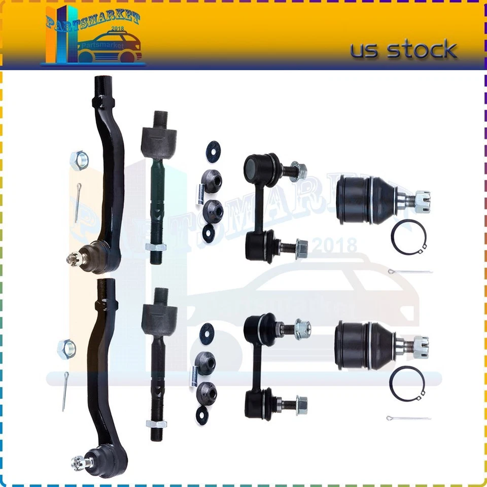 Complete 10Pieces Suspenion Kit Ball Joints Tie Rod Fits For 2001-2003 Acura CL - Изображение 1 из 4