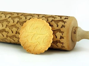Engraved DOG BREEDS rolling pin wooden laser cut unique design cookies embossing - Picture 1 of 122