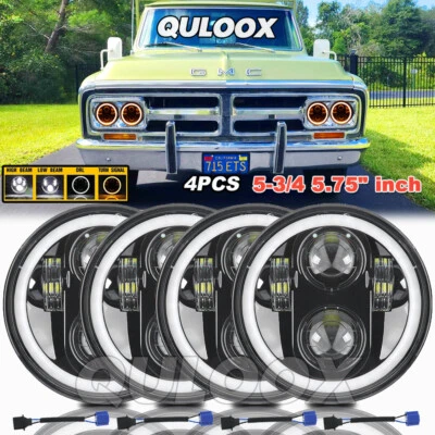 4PCS 5.75" 5-3/4" inch LED Headlights for GMC C15/C1500 1961-1972 Pickup C2500 Foto 1 de 4