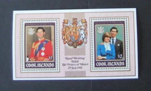 Islas Cook 1981 Boda Real MS814 MS Hoja en Miniatura UM Estampillada sin montar o nunca montada Dama Diana - Imagen 1 de 1