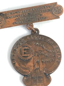 Vintage 1917 International Christian Endeavor Convention New York NY Key Pin - Picture 1 of 9