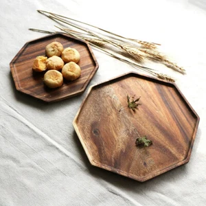 Acacia Holz Dessertteller Sushi Tablett Snack Platte Trockenfrucht Servierplatte - Bild 1 von 24