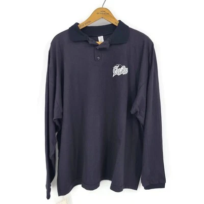 Винтажный новый с Ярлыками California Crazee носить рубашка мужская M черный длинным рукавом поло - Изображение 1 из 4