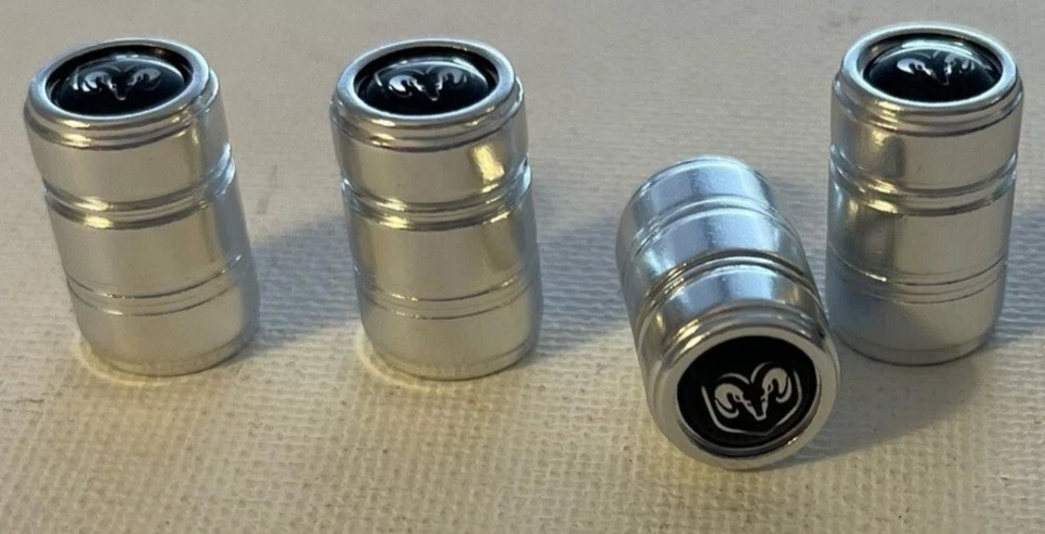 4x Silver Universal Round Tire Air Valve Cap For Cars, Trucks & SUVs - D - Image 1 of 1