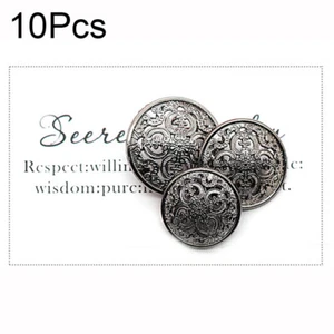 10pcs Hollow Round Metal Buttons for Sewing Clothing Crafts Gifts Card 15-20mm - Picture 1 of 19