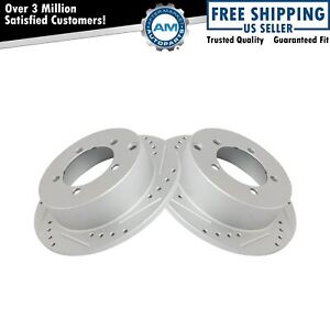 Performance Brake Rotor Drilled Slotted Rear Coated Pair for Mitsubishi