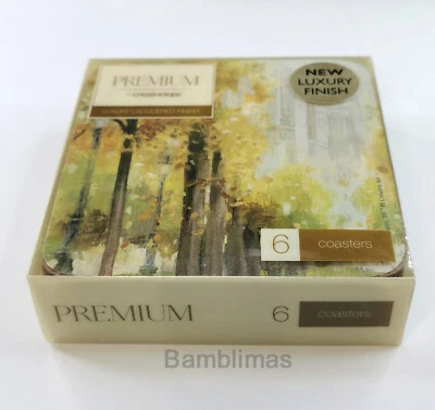 12 pcs Creative Tops Central Park Coasters Premium Coasters Cork-Backed 4" x 4" - Image 1 of 4