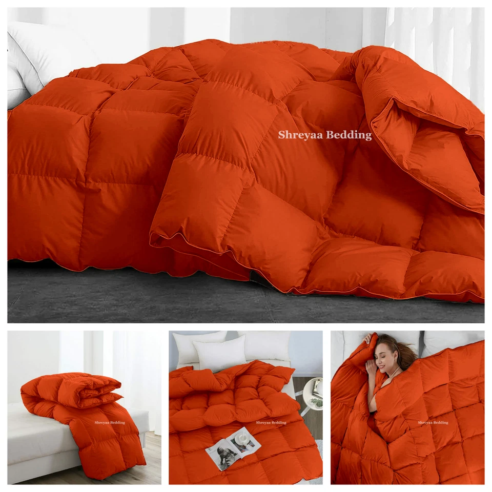 100% Algodón Egipcio 'Edredón' Plumón Alternativo Colores Sólidos Cal King Size Foto 1 de 4