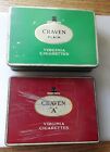 Two Craven Cigarette Tins One Hundred Green & Red A Fifty Tin Sizes WW2 Period