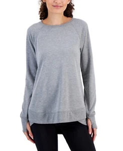 ID Ideology Butter French-Terry Thumbhole Tunic Top Women's XL Stormy Heather - Picture 1 of 16