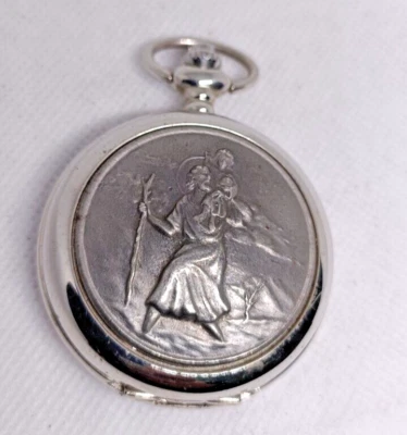 Vintage Collectible De Walden St Christopher Theme Pocket Watch VGC/Working - Image 1 of 4