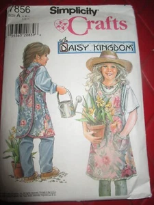 Vintage UNCUT Daisy Kingdom CHILD'S GARDEN APRON Sewing PATTERN #7856 - 1990's - Picture 1 of 2