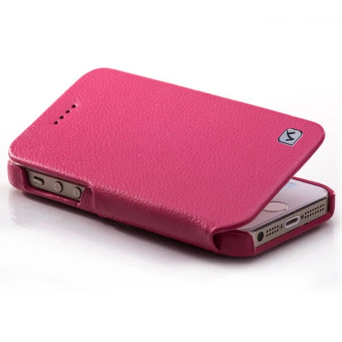 GENUINE HOCO DUKE IPHONE 5 5S SE HAND MADE LEATHER SIDE FLIP CASE COVER | PINK - Image 1 of 1