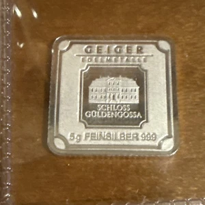Geiger 5g Silber Quadratbarren .999 Feinsilberbarren - Bild 1 von 3