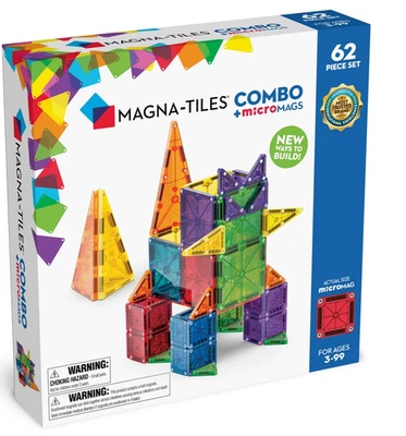 MAGNA-TILES Combo 62-Piece Magnetic Construction Set The Original Magnetic Tiles - Image 1 of 4