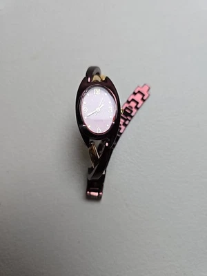 Женские японские кварцевые наручные часы стильные элегантные коричневые/золотистые нуждаются в ремонте - Изображение 1 из 4