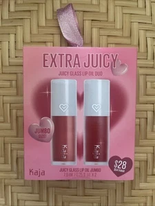Kaja Extra Juicy Glass Lip Oil Duo Jumbo Size Fig Smoothie & Plum Paloma SIGILLATO - Foto 1 di 2