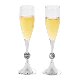 Crystal Ball Toasting Flutes - Set of 2 - Bild 1 von 3