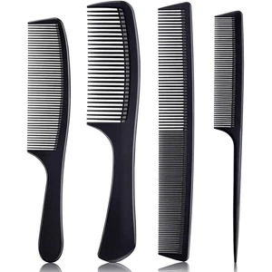 4 Stück Kämme für Frauen und Mann, Premium Schwarz Kohlefaser Haarkamm Set für T - Bild 1 von 12