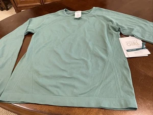 NEW Athleta GIRL Power Up Sport Length Top Medium 8-10 Teal Blue - Picture 1 of 8