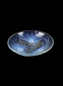 Große Art Deco Schale Etling France aus Opalglas mit Anemonendekor - Bild 1 von 14