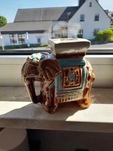 Vintage Oriental Ceramic Pottery Elephant Planzen Ständer 17 x 18 cm - Bild 1 von 7