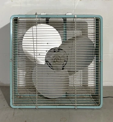 Vintage Eskimo Turquoise Breeze Box Fan Model 20137 2 Speed McGraw Edison Co. - Image 1 of 4