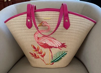 Tommy Bahama Spartina 449 Bolso de Playa Tropical Flamenco Grande 20 X 13 X 5 NUEVO Foto 1 de 4