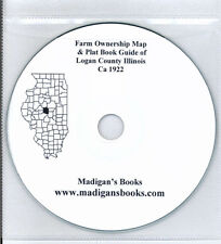 Logan Co Illinois IL plat book genealogy Lincoln land owners history CD