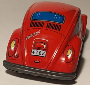 1967 VW 1500 Volkswagen Bug Beetle Kashiwai Japan friction tin toy car scarce 6" - Picture 1 of 15