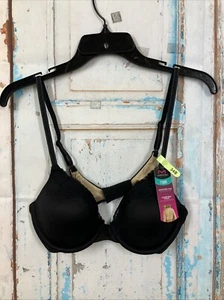 Maidenform Bra T-Shirt Padded Black Lace Accent Style 09404 Underwire Size 34B - Picture 1 of 11
