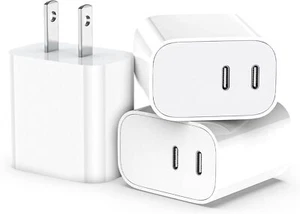 USB C Charger,3Pack Dual Port USB C Fast Charging Block,Type C Wall Charger Plug - Picture 1 of 7