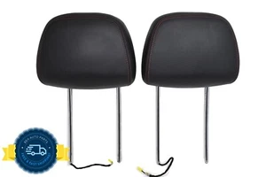 2008-2014 Mercedes C300 Black Leather Red Stitch Left Right Active Headrest OEM - Picture 1 of 8
