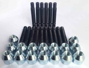 M12 x 1,5 90mm Stehbolzen Umbausatz für Renault inkl. Muttern + Schlösser (silber) - Bild 1 von 5