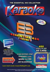 Chartbuster Essential 450 Karaoke Songs Vol 3 SD Card or USB CDG Music 4 PLAYER - Picture 1 of 2