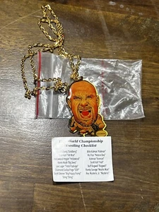 Vintage Wcw Pin Heads Goldberg Pendant Necklace 24” Chain 1st Edition New - Picture 1 of 8