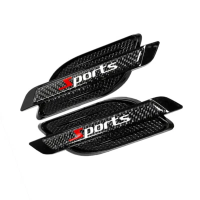 Car Body Air Flow Vent Fender Sports Leaf Plate TPU Carbon Fiber Look Stickers - Image 1 of 4
