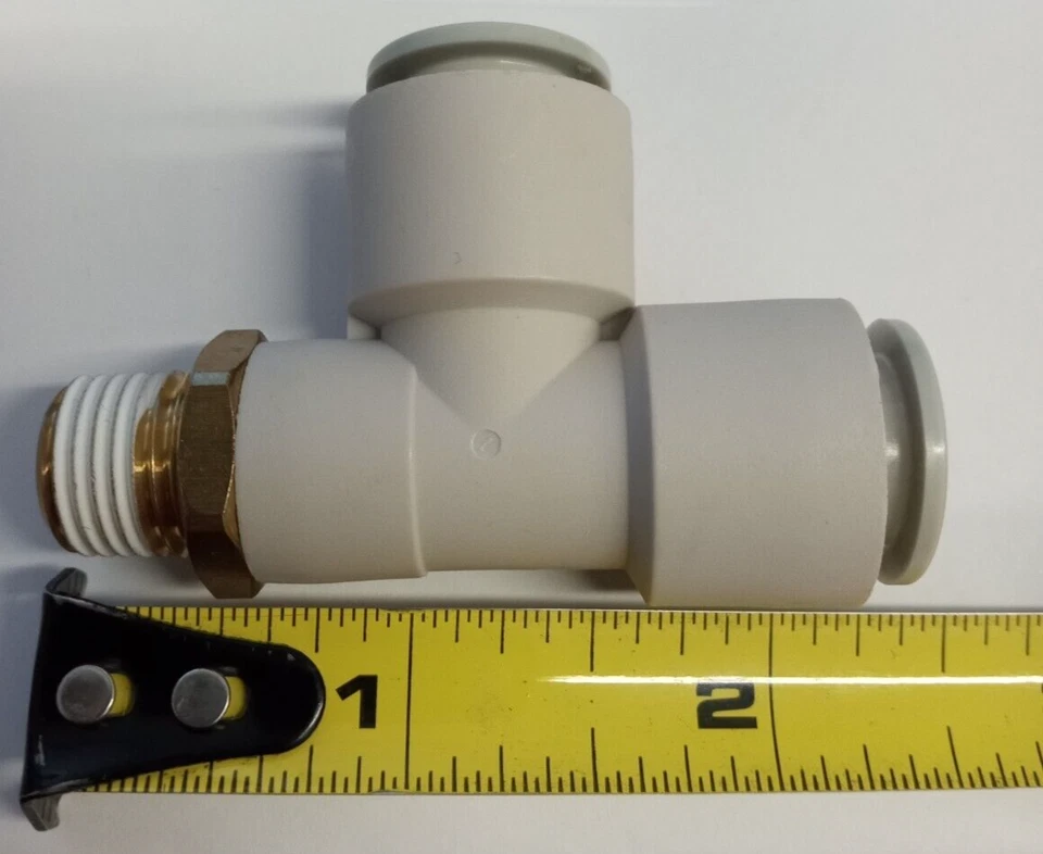 SMC KQ2Y12-02S 12mmX1/4"NPTx12mm push-to-connect male run tee **5-pack** - Image 1 of 2