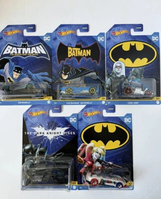 Mattel HOT WHEELS DC BATMAN COMPLETE SET 5 New - Image 1 of 4