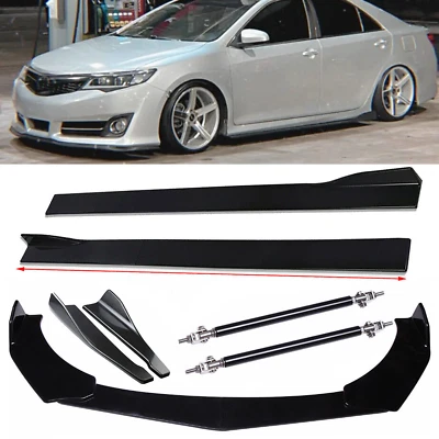 Front Bumper Splitter + Side Skirt +Strut Rod Glossy Black For Toyota Camry SE Foto 1 de 4