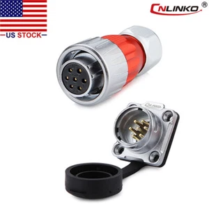 7 Pin Power Signal Connector Female Plug & Male Socket Waterproof IP67 Metal - Picture 1 of 8