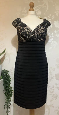 Linea Black Lace Dress Size 14 Occasion Wedding Races Party 💖4 - Image 1 of 4
