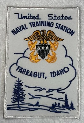 Parche de Colección Raro Farragut Idaho Estación de Entrenamiento Naval de Estados Unidos Marina EE. UU. EE. UU. Foto 1 de 4