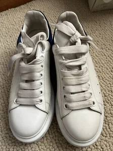 WMNS Alexander McQueen Oversized Sneaker White Blue Size 38 US 8 - Picture 1 of 11