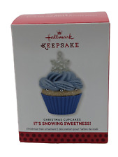 Hallmark Ornament It's Snowing Sweetness! Christmas Cupcake Blue With Snowflake