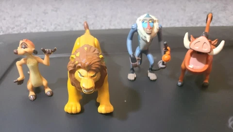Vintage LION KING FIGURE LOT of 4 Timon Pumbaa Simba  Rafiki Cover